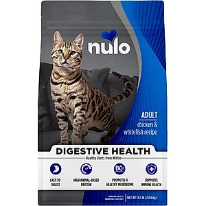 Nulo Digestive Health Chicken & Whitefish Adult Dry Cat Food, 4.5-lb bag