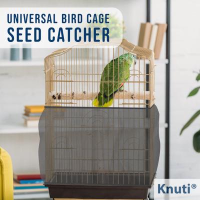 Show full view: KNUTI Universal Bird Cage Seed Catcher Mesh Skirt Cover, Black, 45 to 67-in slide 4 of 7