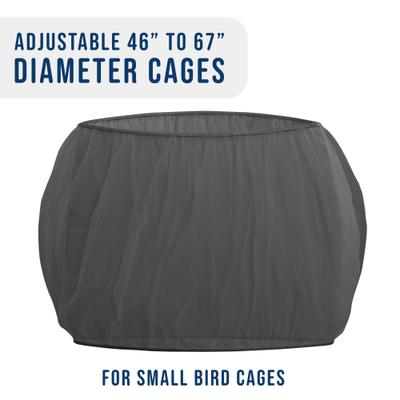 Show full view: KNUTI Universal Bird Cage Seed Catcher Mesh Skirt Cover, Black, 45 to 67-in slide 3 of 7