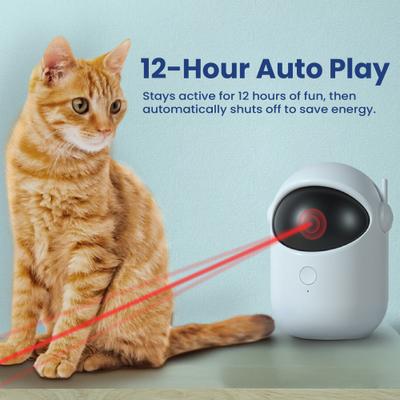 Show full view: PawsPik Automatic Rechargeable Interactive Alien Laser Cat Toy, White, 1 Count slide 6 of 9