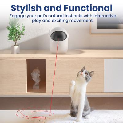 Show full view: PawsPik Automatic Rechargeable Interactive Alien Laser Cat Toy, White, 1 Count slide 5 of 9