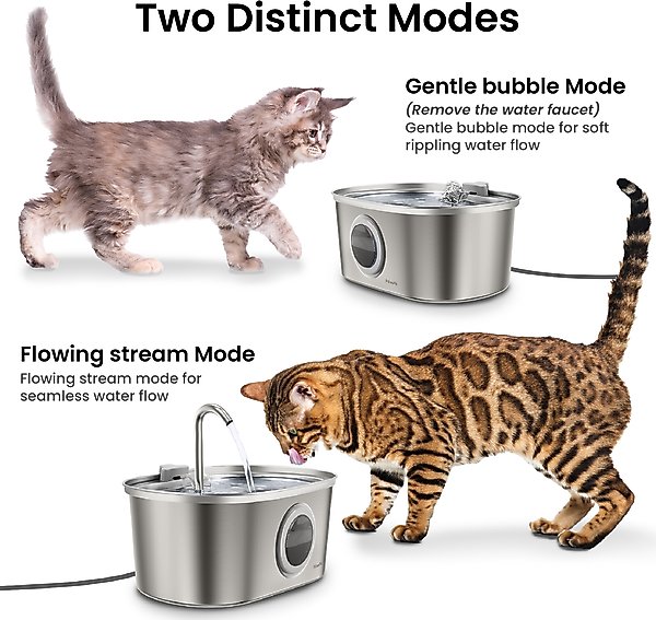 PawsPik SS-01 Stainless Steel Cat Fountain, 108.2-oz