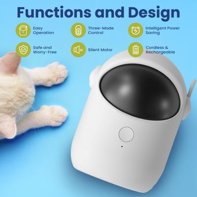 Show full view: PawsPik Automatic Rechargeable Interactive Alien Laser Cat Toy, White, 1 Count slide 2 of 9