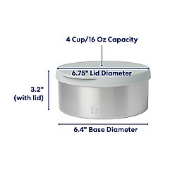 Frisco Double Insulated Non-skid Stainless Steel Dog Bowl With Lid, Steel, Medium: 4 cup slide 2 of 8