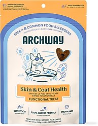 Archway Skin & Coat Health Functional Soft & Chewy Treat Supplement for Dogs, 5-oz bag
