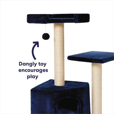 Show full view: Frisco 52-in Faux Fur Cat Tree & Condo, Blue slide 3 of 9