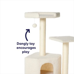 Frisco 52-in Faux Fur Cat Tree & Condo, Cream
