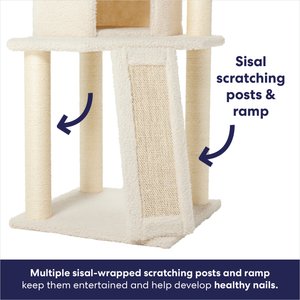 Frisco 52-in Faux Fur Cat Tree & Condo, Cream