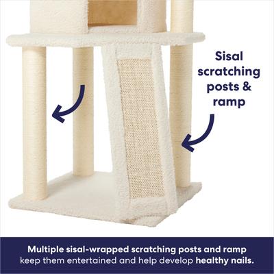 Show full view: Frisco 52-in Faux Fur Cat Tree & Condo, Cream slide 5 of 8