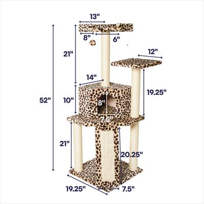 Frisco 52-in Faux Fur Cat Tree & Condo