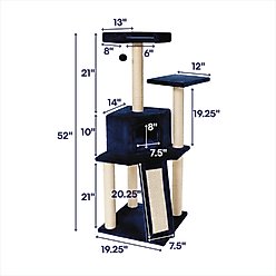 Frisco 52-in Faux Fur Cat Tree & Condo, Blue slide 2 of 7