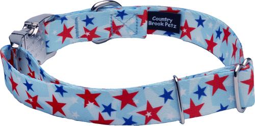 Show full view: Country Brook Petz Premium American Celebration Dog Collar, X-Large: 18 to 26-in neck, 1-in wide slide 3 of 5