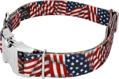 Show full view: Country Brook Petz Premium Patriotic Tribute Dog Collar, Large: 16 to 22-in neck, 1-in wide slide 5 of 7