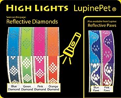 LupinePet Reflective Diamonds Padded Handle Dog Leash, Blue Diamond, Regular: 4-ft long, 3/4-in wide slide 2 of 7
