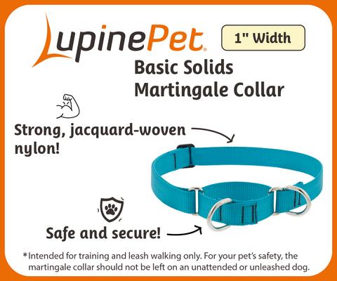 Show full view: LupinePet Basic Solid Martingale Dog Collar, Red, Large: 15 to 22-in slide 2 of 7