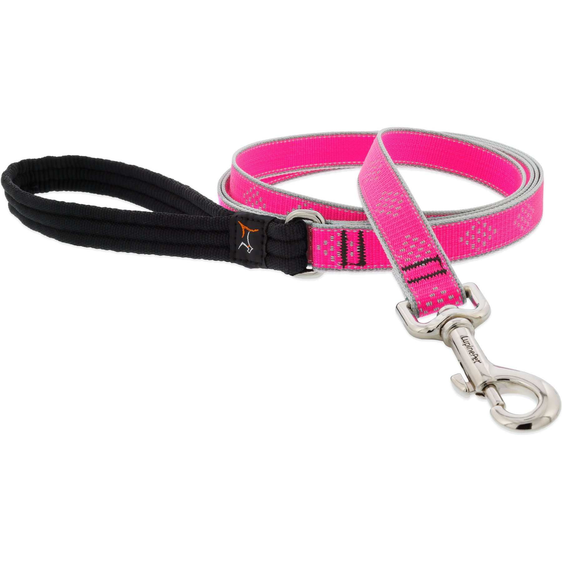 LupinePet Reflective Diamonds Padded Handle Dog Leash, Pink Diamond, Regular: 6-ft long, 3/4-in wide