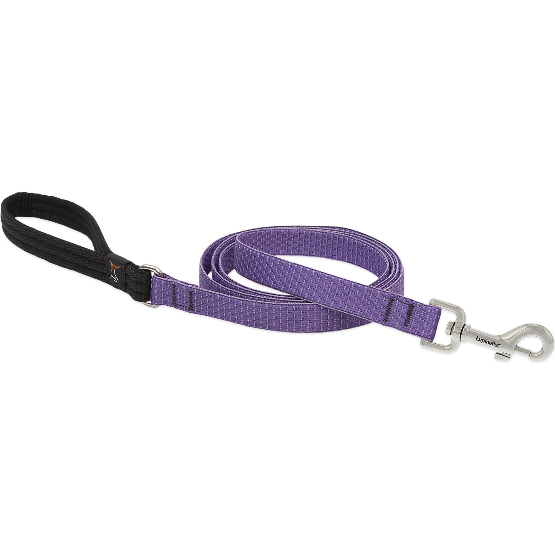 LupinePet ECO Recycled Padded Handle Dog Leash, Lilac, Regular: 6-ft long, 3/4-in wide