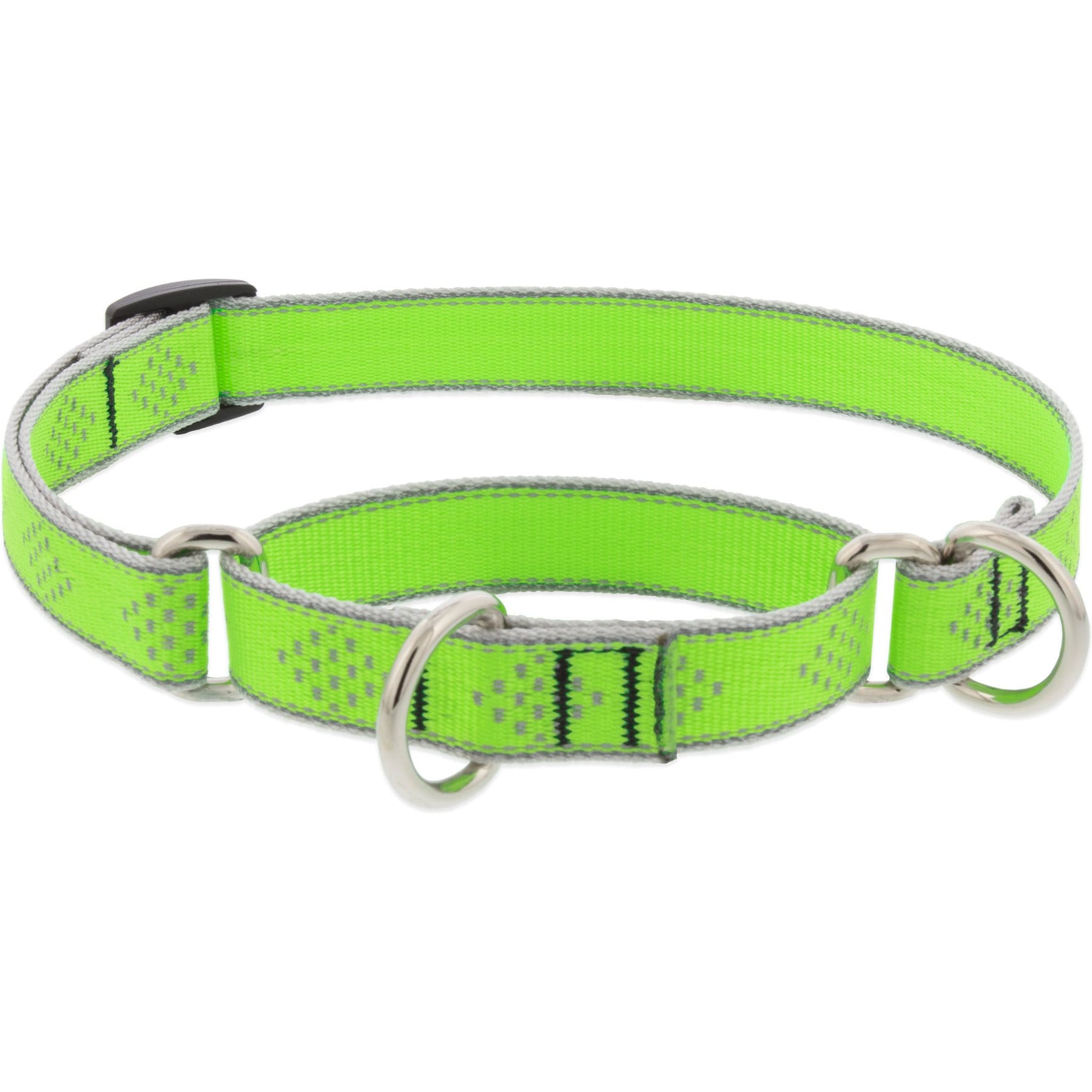LupinePet Reflective Diamonds Martingale Dog Collar, Green Diamond, Small: 10 to 14-in