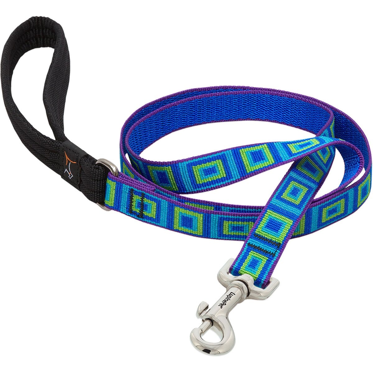 LupinePet Padded Handle Dog Leash, Sea Glass, Regular: 4-ft long, 3/4-in wide