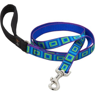 LupinePet LupinePet Padded Handle Dog Leash, Sea Glass, Regular: 4-ft long, 3/4-in wide