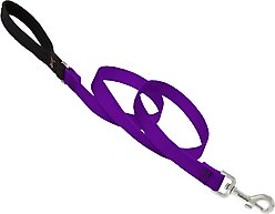 LupinePet Basic Solid Padded Handle Dog Leash, Purple, Regular: 6-ft long, 3/4-in wide slide 1 of 5