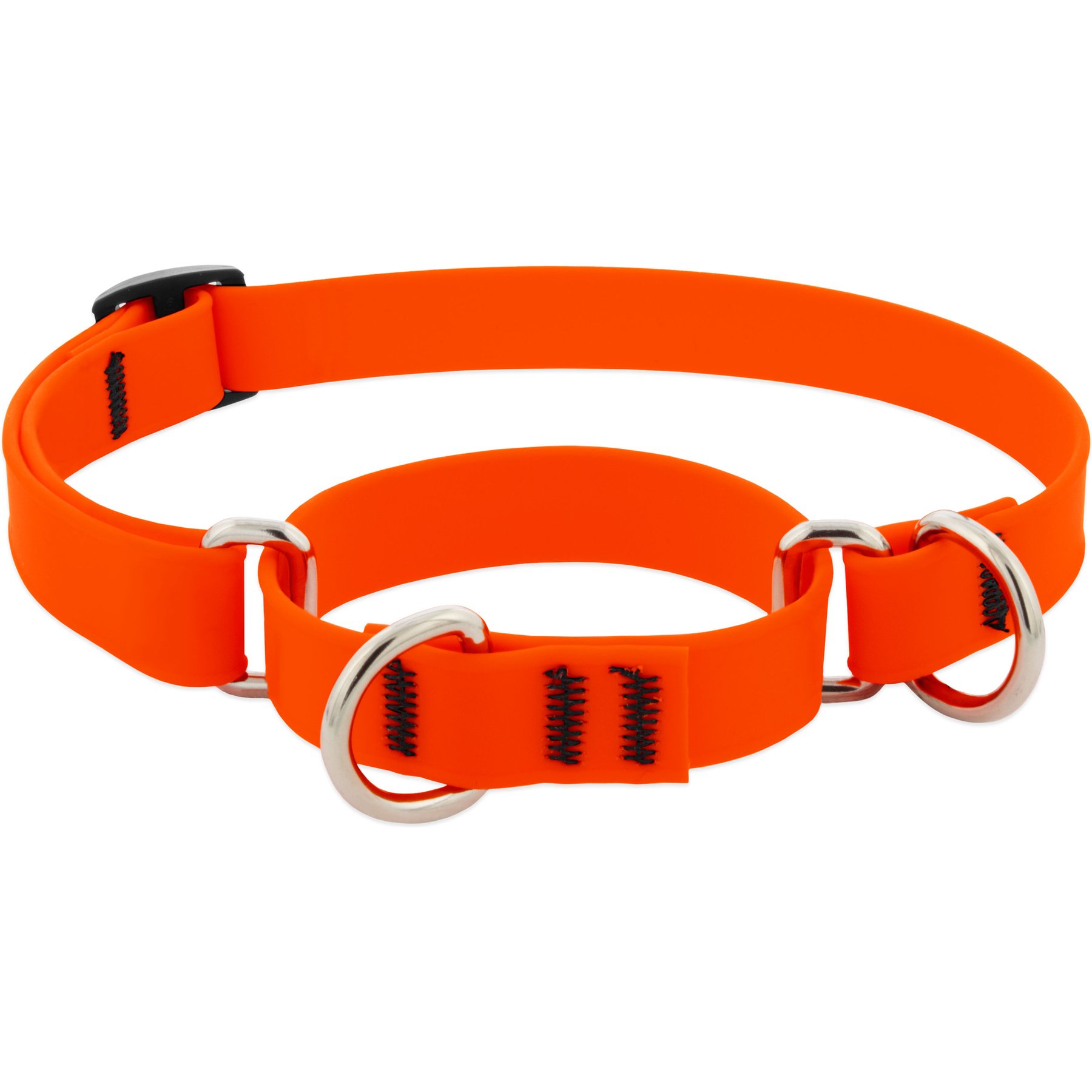LupinePet Waterproof BioThane Martingale Dog Collar, Neon Orange, Small: 10 to 14-in