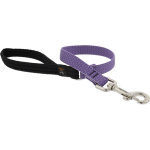 LupinePet ECO Recycled Padded Handle Dog Leash, Lilac, Short: 2-ft long, 3/4-in wide