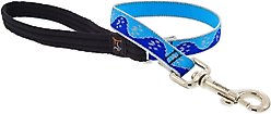 LupinePet Reflective Paws Padded Handle Dog Leash, Blue Paws, Short: 2-ft long, 3/4-in wide