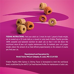 Friskies Playfuls with Salmon & Shrimp Flavor Cat Treats, 6-oz pouch