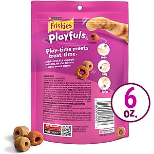 Friskies Playfuls with Salmon & Shrimp Flavor Cat Treats, 6-oz pouch