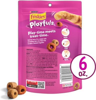 Show full view: Friskies Playfuls with Salmon & Shrimp Flavor Cat Treats, 6-oz pouch slide 3 of 11