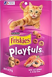 Friskies Playfuls with Salmon & Shrimp Flavor Cat Treats, 6-oz pouch