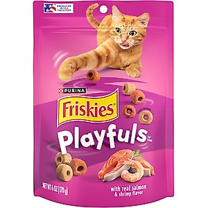 Friskies Playfuls with Salmon & Shrimp Flavor Cat Treats, 6-oz pouch