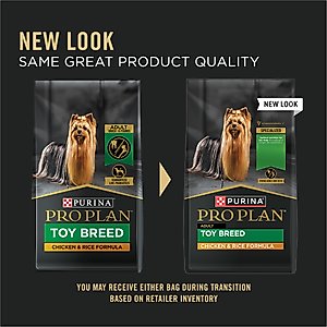 Purina Pro Plan Adult Toy Breed Chicken & Rice Formula Dry Dog Food, 5-lb bag