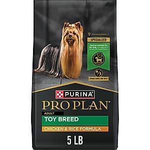 Purina Pro Plan Adult Toy Breed Chicken & Rice Formula Dry Dog Food, 5-lb bag