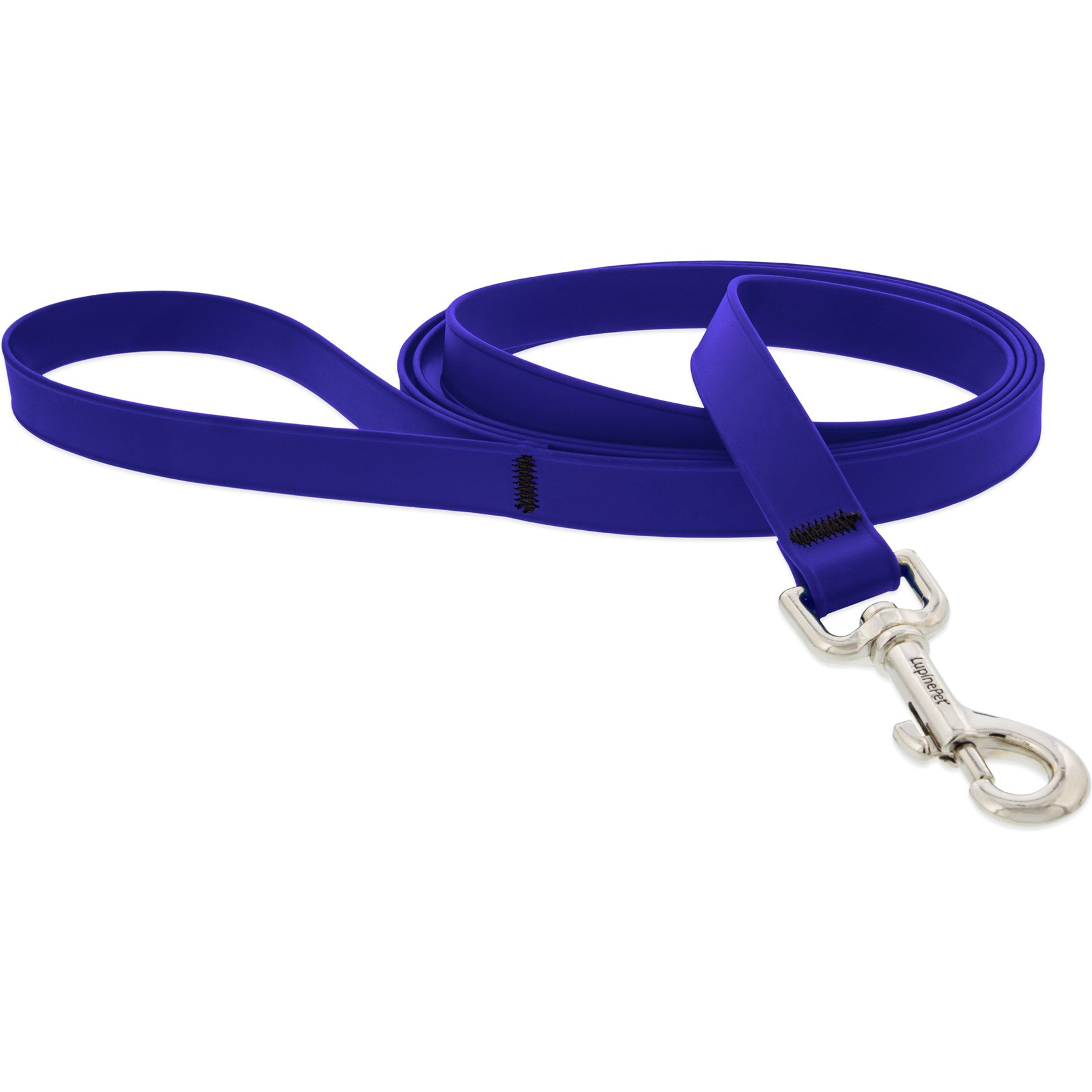 LupinePet Waterproof BioThane Dog Leash, True Blue, Short: 2-ft long, 3/4-in wide