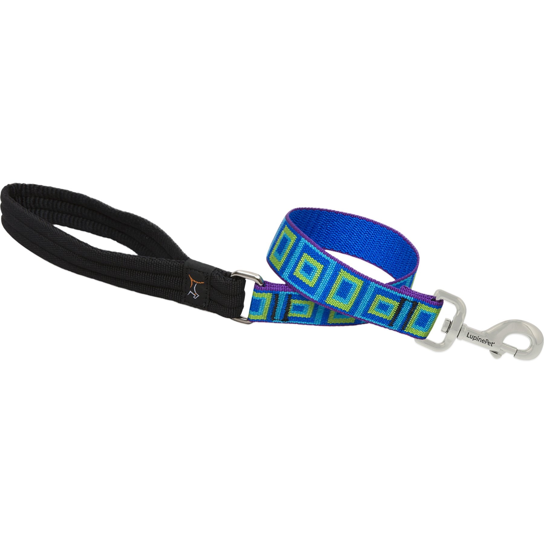 LupinePet Padded Handle Dog Leash, Sea Glass, Short: 2-ft long, 1-in wide