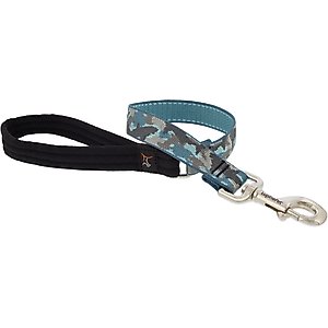 LupinePet Padded Handle Dog Leash, Sand Shark, Short: 2-ft long, 1-in wide