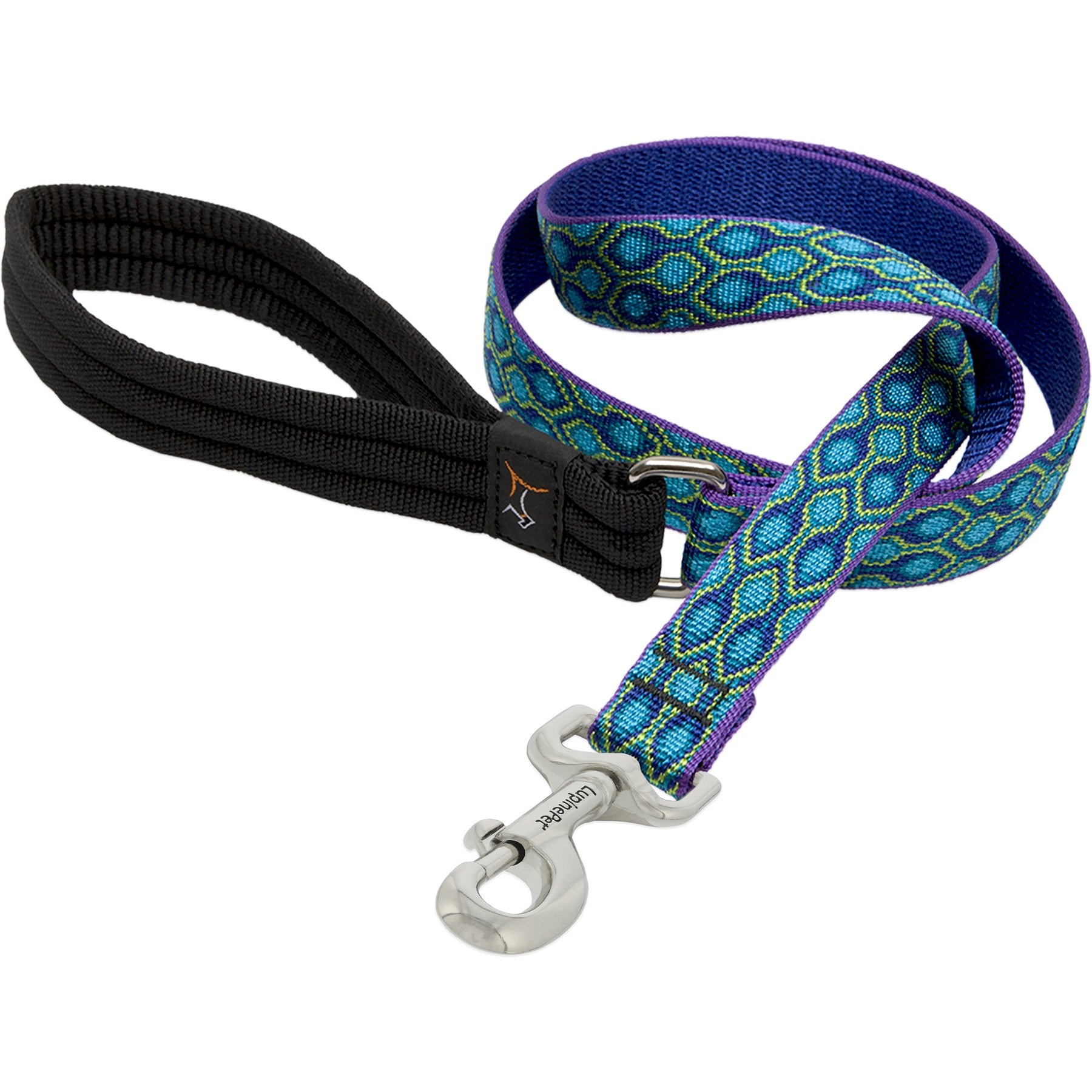 LupinePet Padded Handle Dog Leash, Rain Song, Regular: 4-ft long, 1-in wide