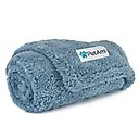 PetAmi Fluffy Waterproof Cat & Dog Blanket, Dusty Blue, Medium