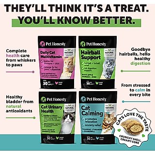 Pet Honesty Dual Texture Chicken Flavored Calming Chews for Cats, 3.7-oz pouch slide 8 of 9