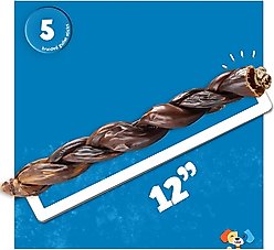 Jack & Pup 12-inch Braided Joint Health Beef Gullet Dog Treats Chews, 5 count slide 2 of 5