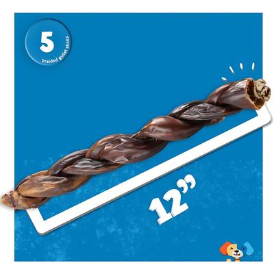 Show full view: Jack & Pup 12-inch Braided Joint Health Beef Gullet Dog Treats Chews, 5 count slide 5 of 6