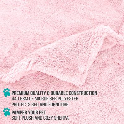 Show full view: PetAmi Fluffy Waterproof Cat & Dog Blanket, Pink, Small slide 4 of 10
