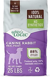 Nature's Logic 100% Natural Canine Rabbit Meal Feast All Life Stages Dry Dog Food, 25-lb bag