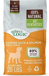 Nature's Logic 100% Natural Canine Duck & Salmon Meal Feast All Life Stages Dry Dog Food, 25-lb bag