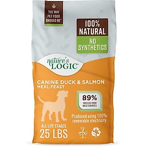 Nature's Logic 100% Natural Canine Duck & Salmon Meal Feast All Life Stages Dry Dog Food, 25-lb bag