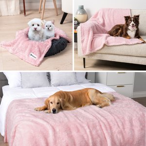 PetAmi Fluffy Waterproof Cat & Dog Blanket, Pink, Small