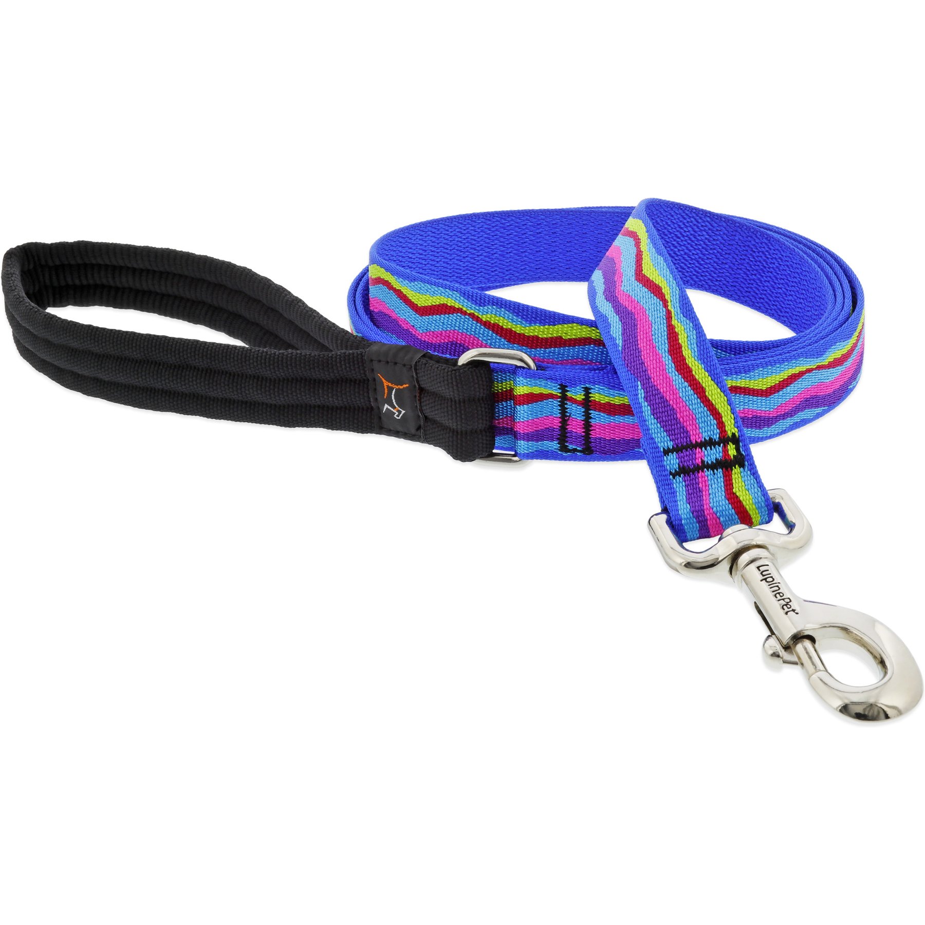 LupinePet Padded Handle Dog Leash, Ripple Creek, Regular: 6-ft long, 1-in wide