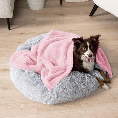 Show full view: PetAmi Fluffy Waterproof Cat & Dog Blanket, Pink, Small slide 3 of 10